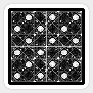 Black and White Shell Mosaic Sticker